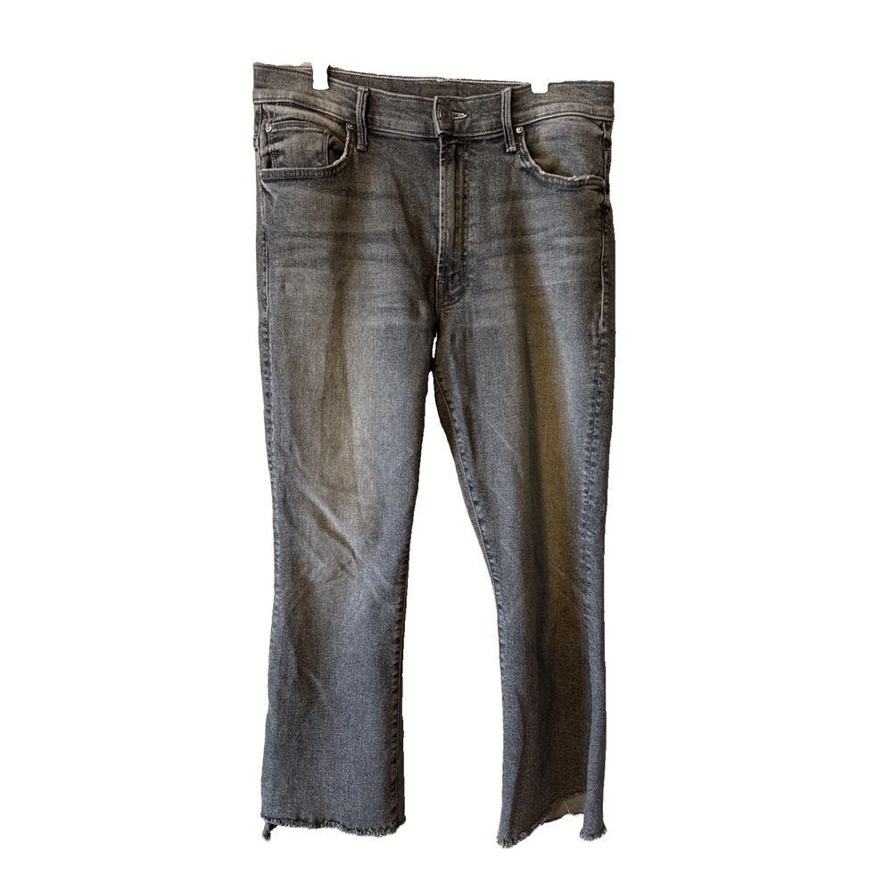 Mother Insider Crop Step Fray Tag You're It Black Wash Women's Jeans Size 30